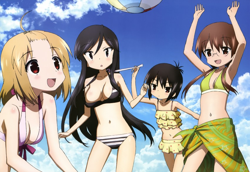ichii tooru, nishi yuuko, momoki run, and tennouji nagisa (nyantype and 1 more) drawn by sasaki_masakatsu