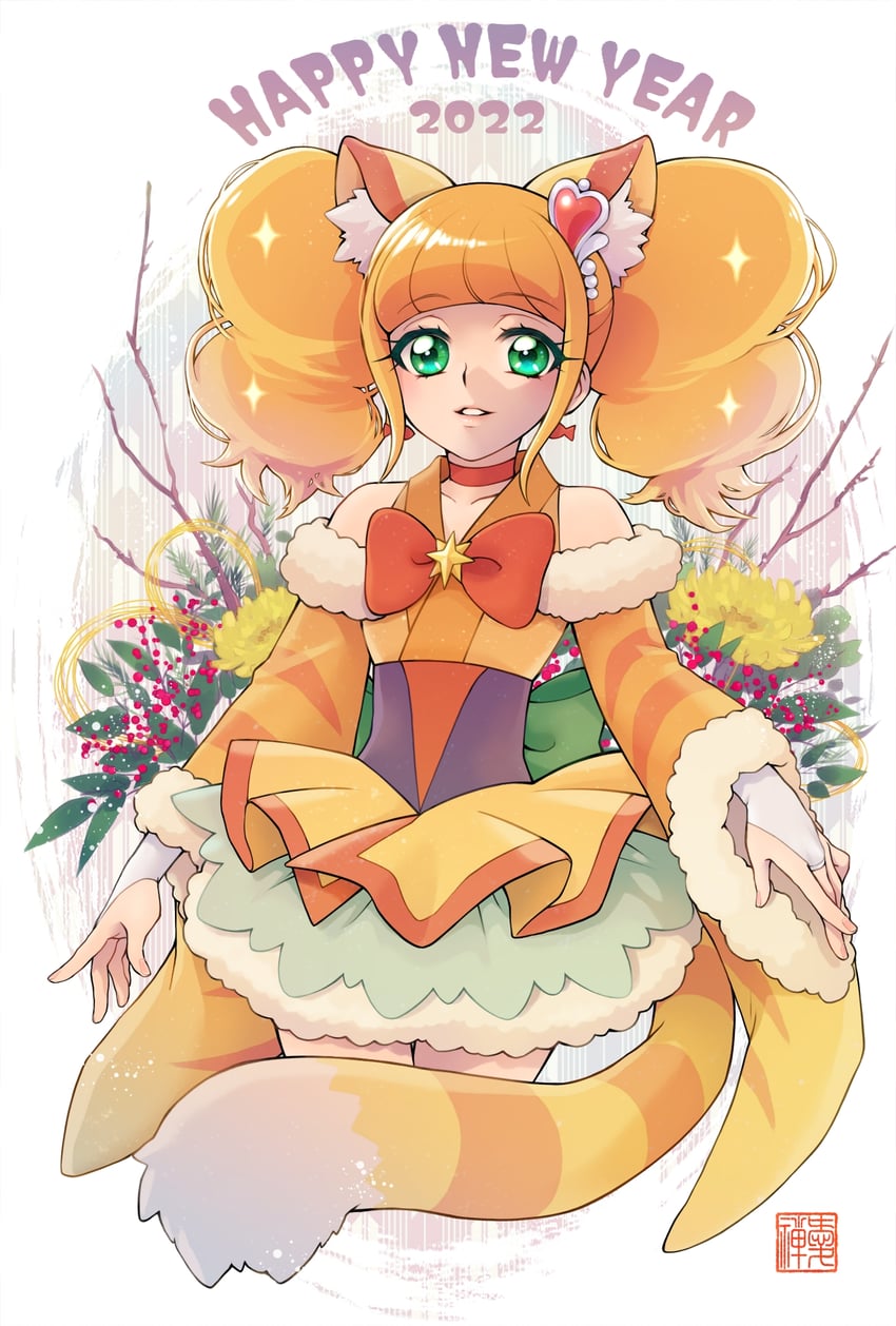 hiramitsu hinata and cure sparkle (precure and 1 more) drawn by aizen_(syoshiyuki)
