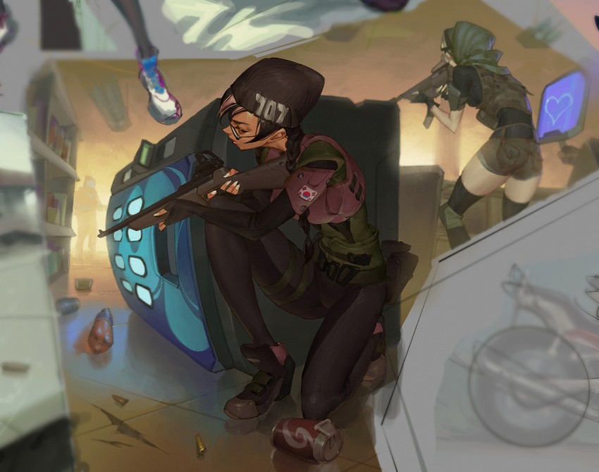 dokkaebi and valkyrie (rainbow six siege) drawn by cao_xiaojv