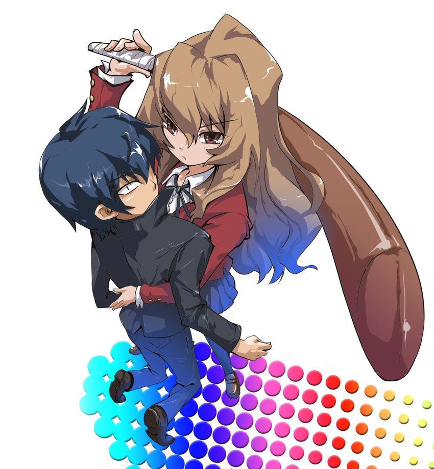 aisaka taiga and takasu ryuuji (toradora!) drawn by aruru_no_zaki