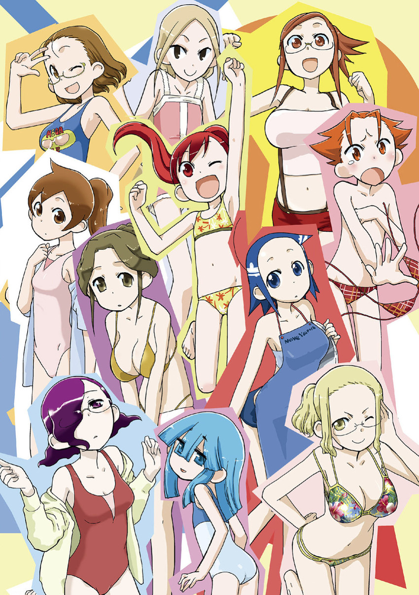 yusa makoto, yusa aoi, yusa yukie, minase shian, urano mai, and 7 more (kazoku game) drawn by suzushiro_seri