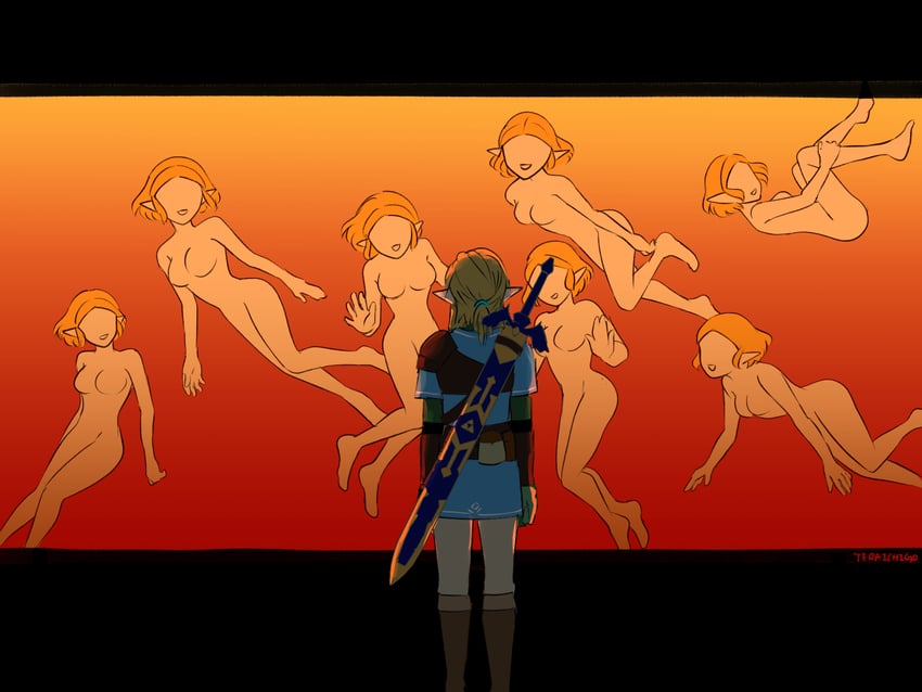 link and ayanami rei (the legend of zelda and 2 more) drawn by teraichigo