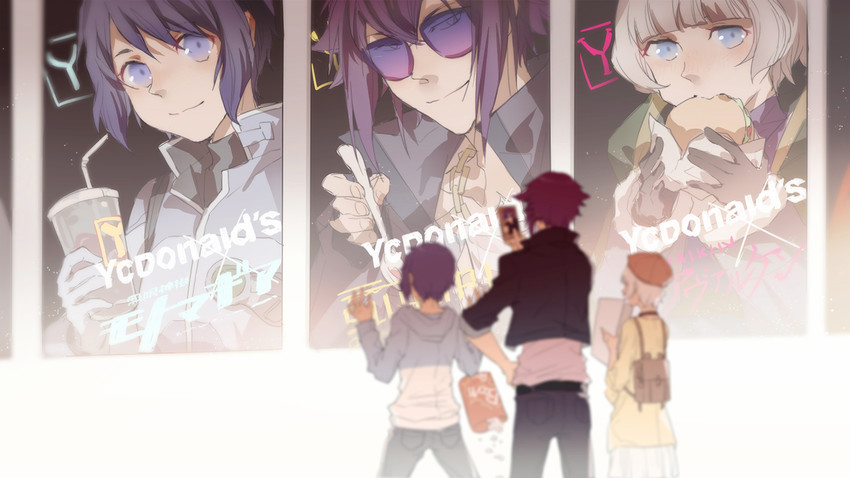 meteora osterreich, mirokuji yuuya, and kanoya rui (mcdonald's and 1 more) drawn by 18_(backstreetno18)