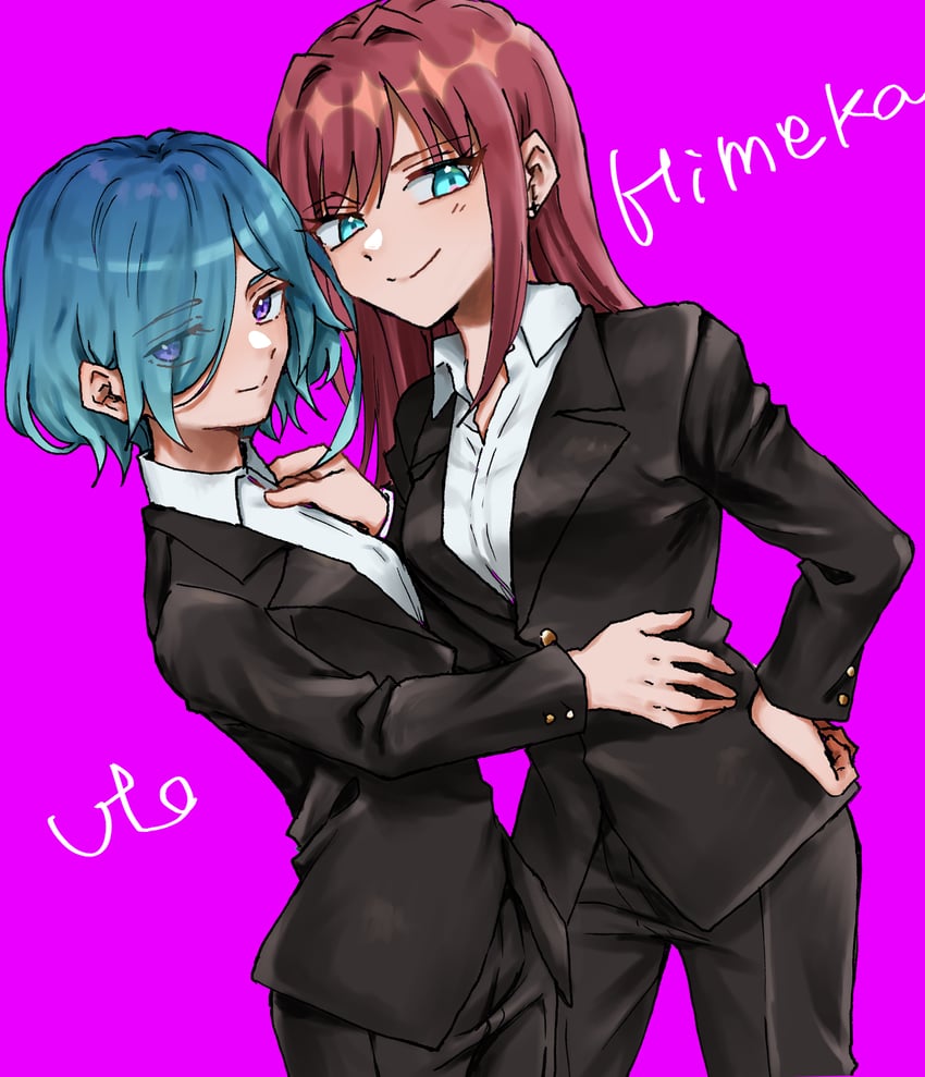 nakaji uto and saiki himeka (kimi no koto ga dai dai dai dai daisuki na 100-nin no kanojo) drawn by hiiro_(kiiro_ex)
