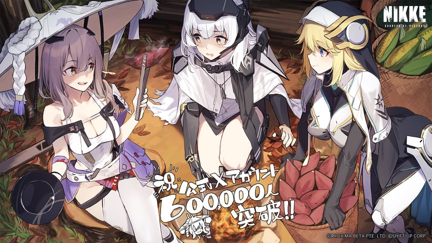 scarlet, snow white, and rapunzel (goddess of victory: nikke) drawn by 92m
