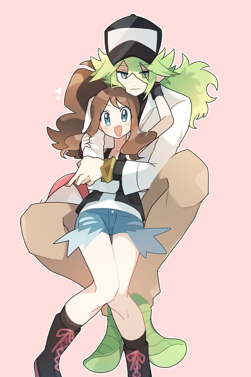 hilda and n (pokemon and 1 more) drawn by clear_2758