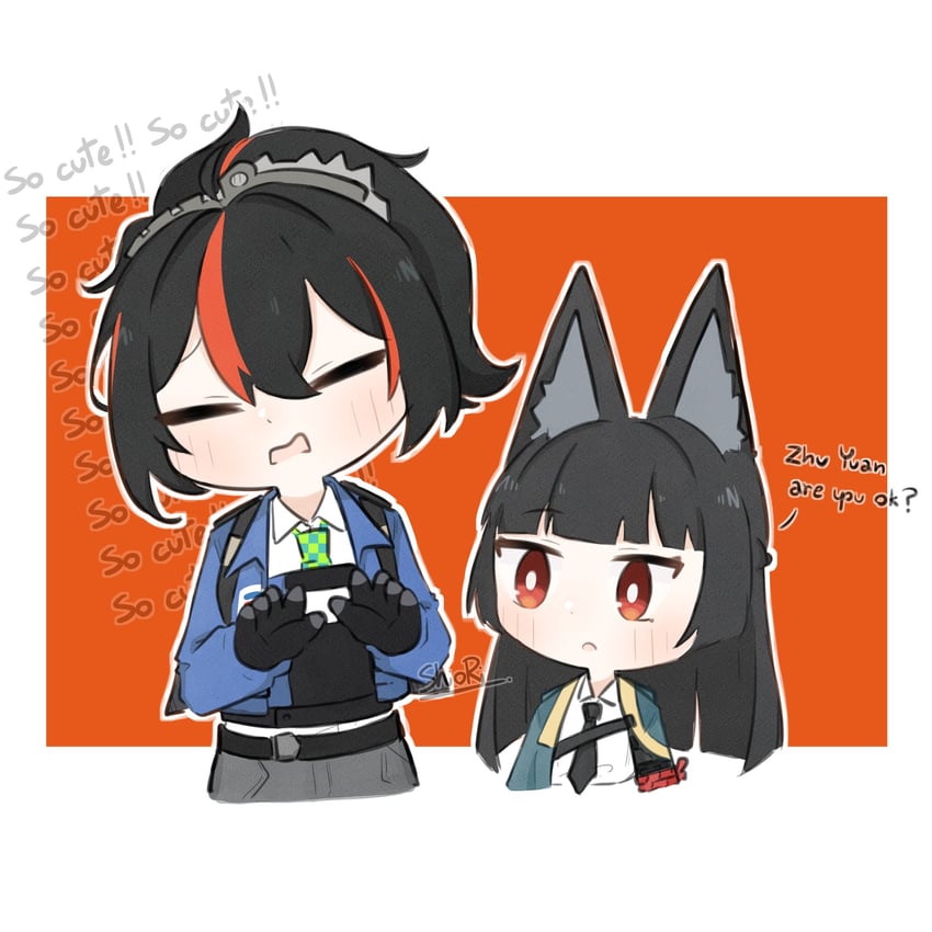 hoshimi miyabi and zhu yuan (zenless zone zero) drawn by shiio_rii