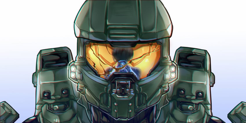 master chief and cortana (halo and 1 more) drawn by sky_kiki