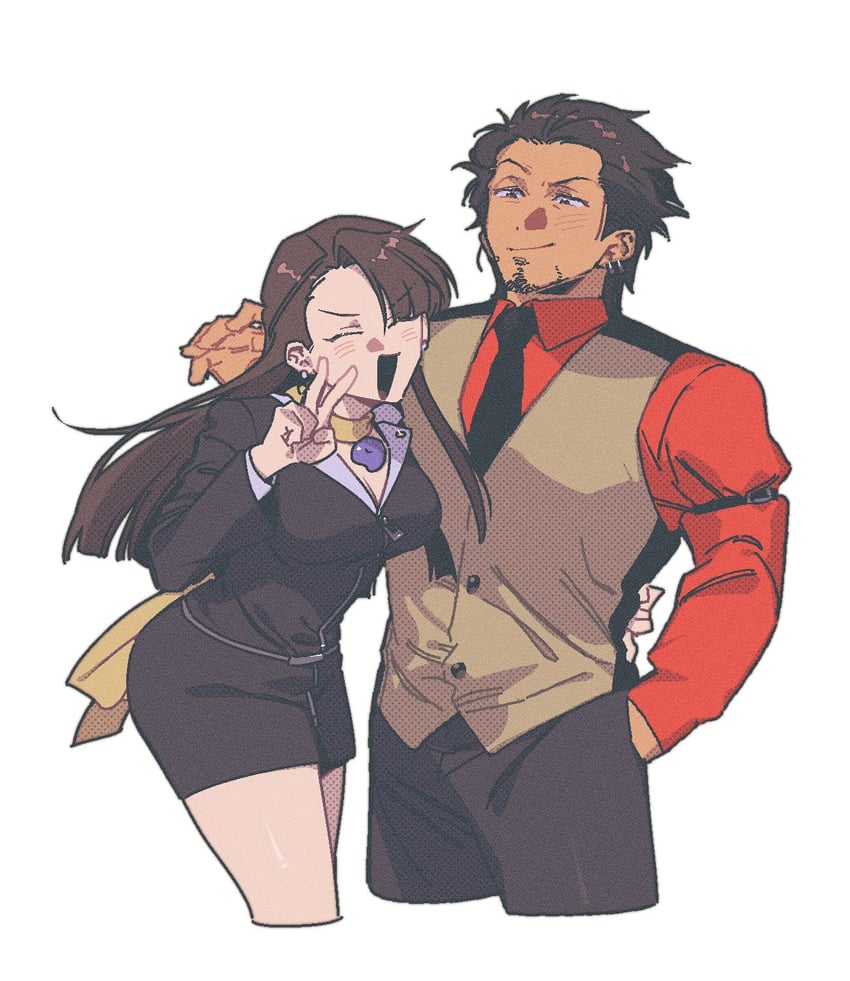 mia fey and diego armando (ace attorney and 1 more) drawn by prodig_4