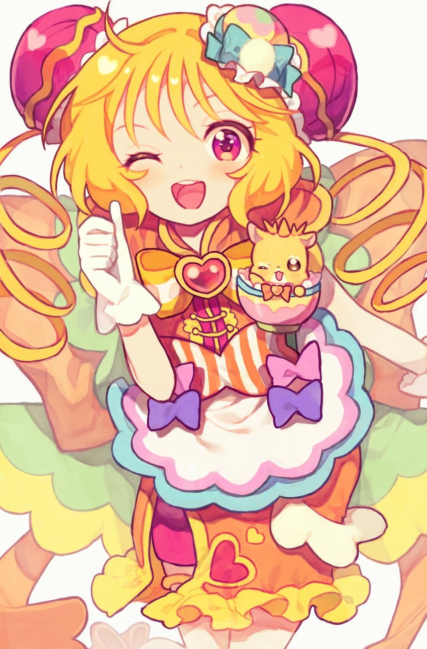 hanamichi ran, cure yum-yum, and mem-mem (precure and 1 more) drawn by kannagi6