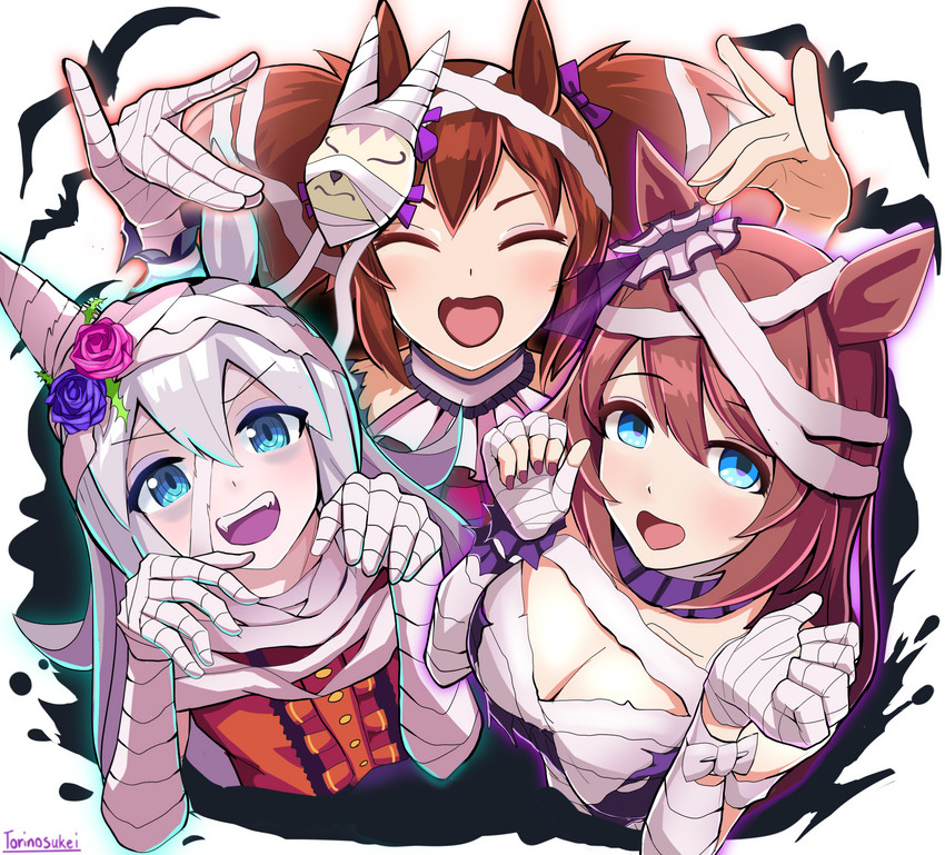 inari one, super creek, and tamamo cross (umamusume) drawn by torinosukei