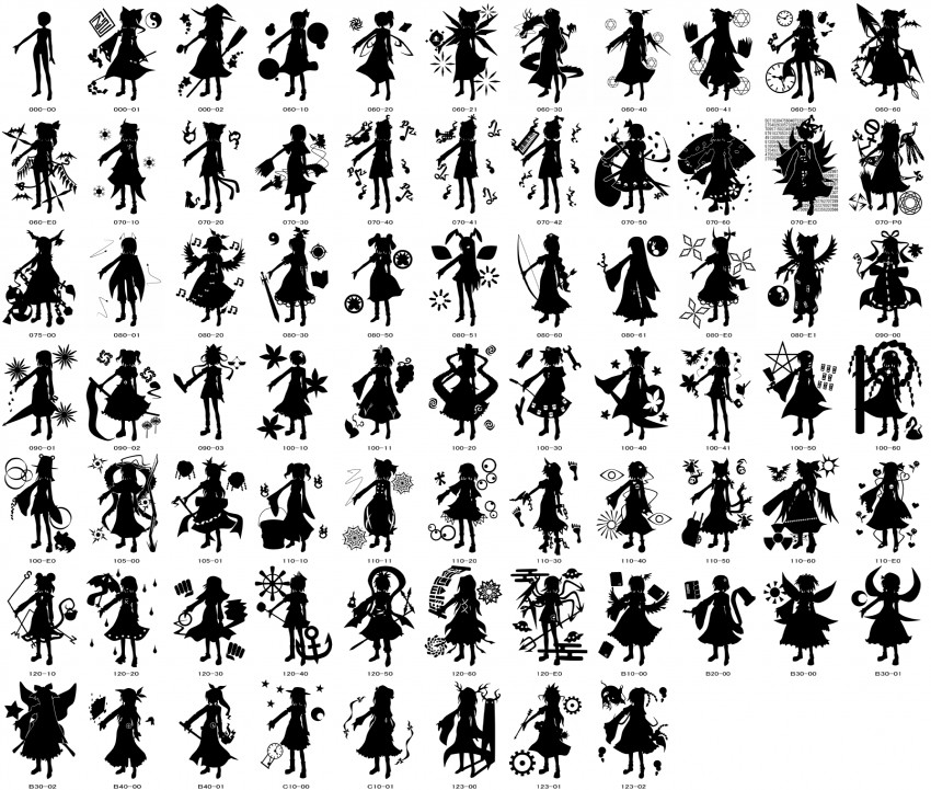 hakurei reimu, kirisame marisa, remilia scarlet, flandre scarlet, izayoi sakuya, and 73 more (original and 1 more) drawn by naishi_(catback)