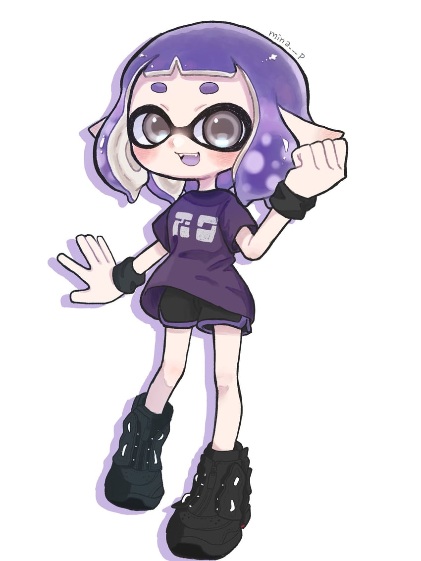 inkling player character and inkling girl (splatoon and 1 more) drawn by mina_p