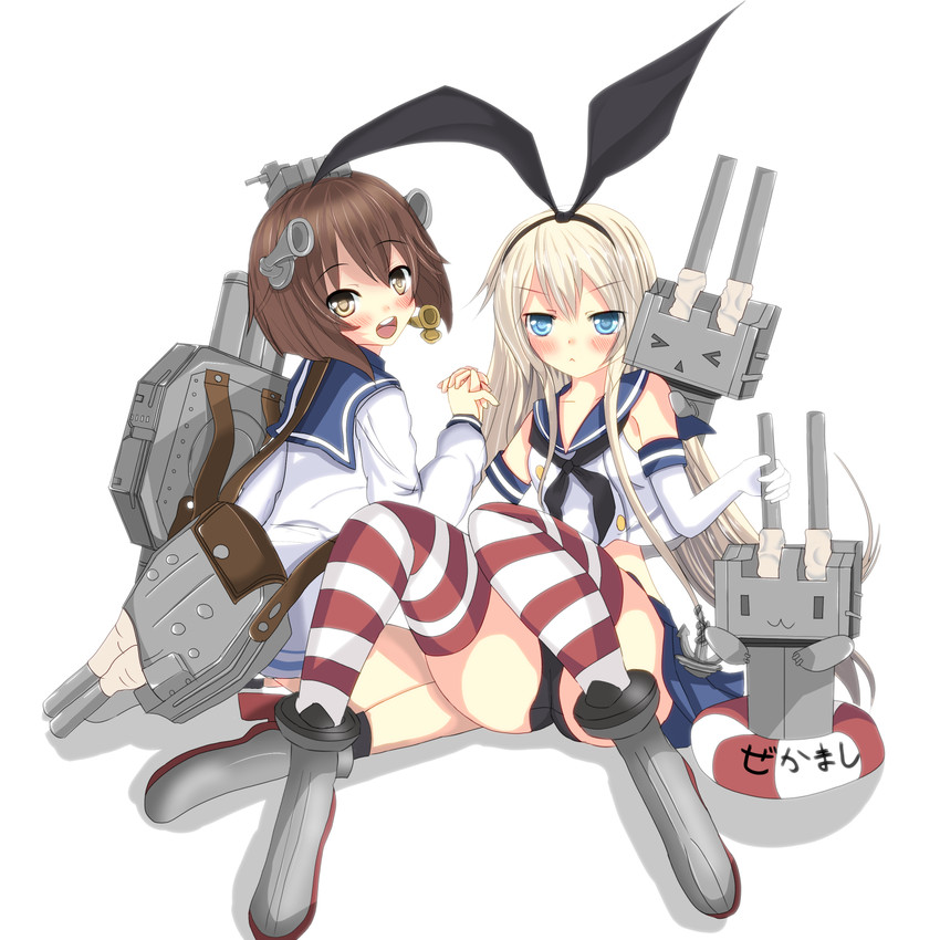 shimakaze, yukikaze, and rensouhou-chan (kantai collection) drawn by aruka_(alka_p1)