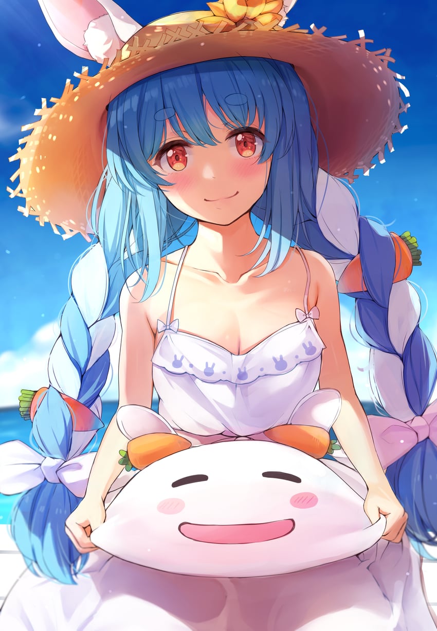 usada pekora and pekomon (hololive) drawn by nira_(vira)