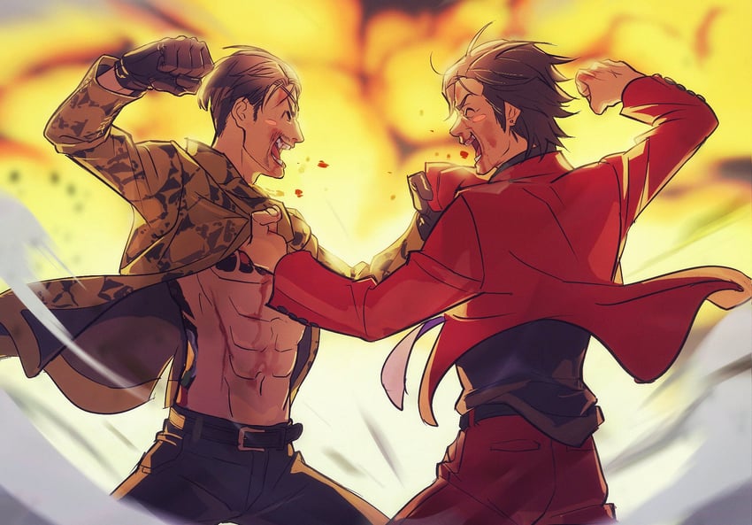 majima goro and nishitani homare (ryuu ga gotoku and 1 more) drawn by ichihara2929