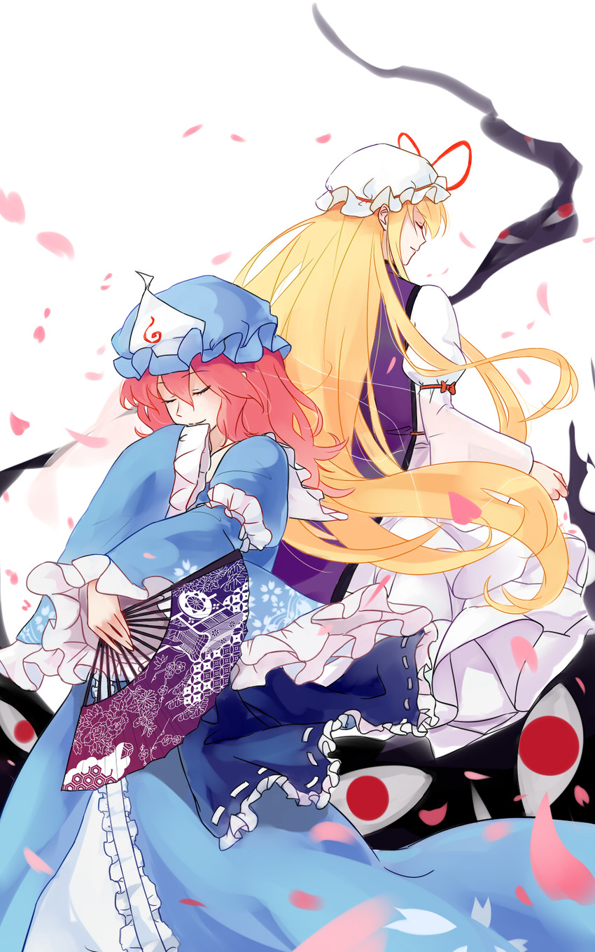 yakumo yukari and saigyouji yuyuko (touhou) drawn by xianjian_lingluan