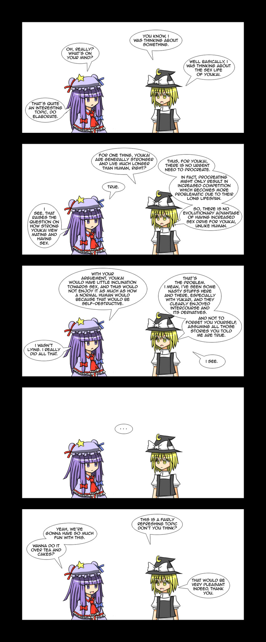 kirisame marisa and patchouli knowledge (touhou) drawn by lunarisaileron