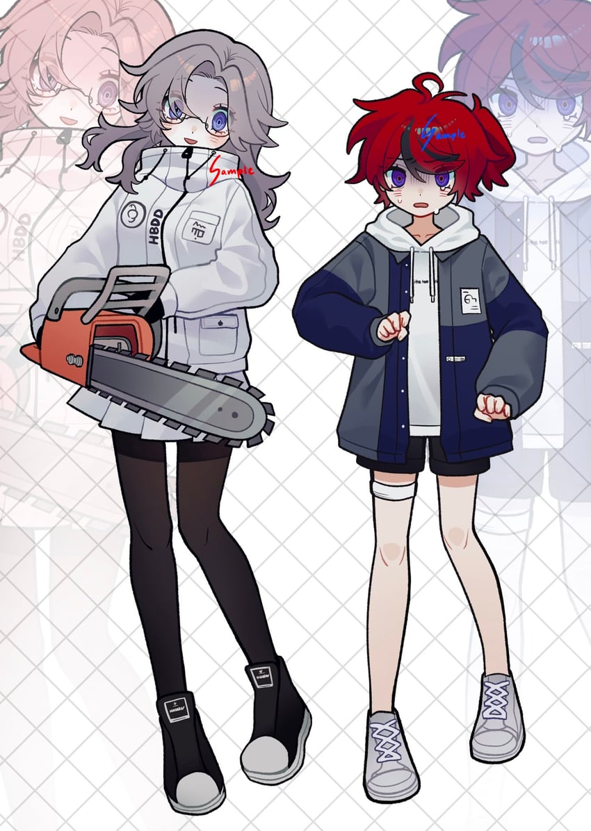 aotsuki eito and sumino takumi (the hundred line -last defense academy-) drawn by xin_ci