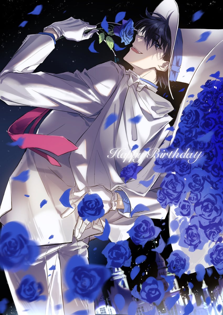 kaitou kid (meitantei conan and 1 more) drawn by riceko