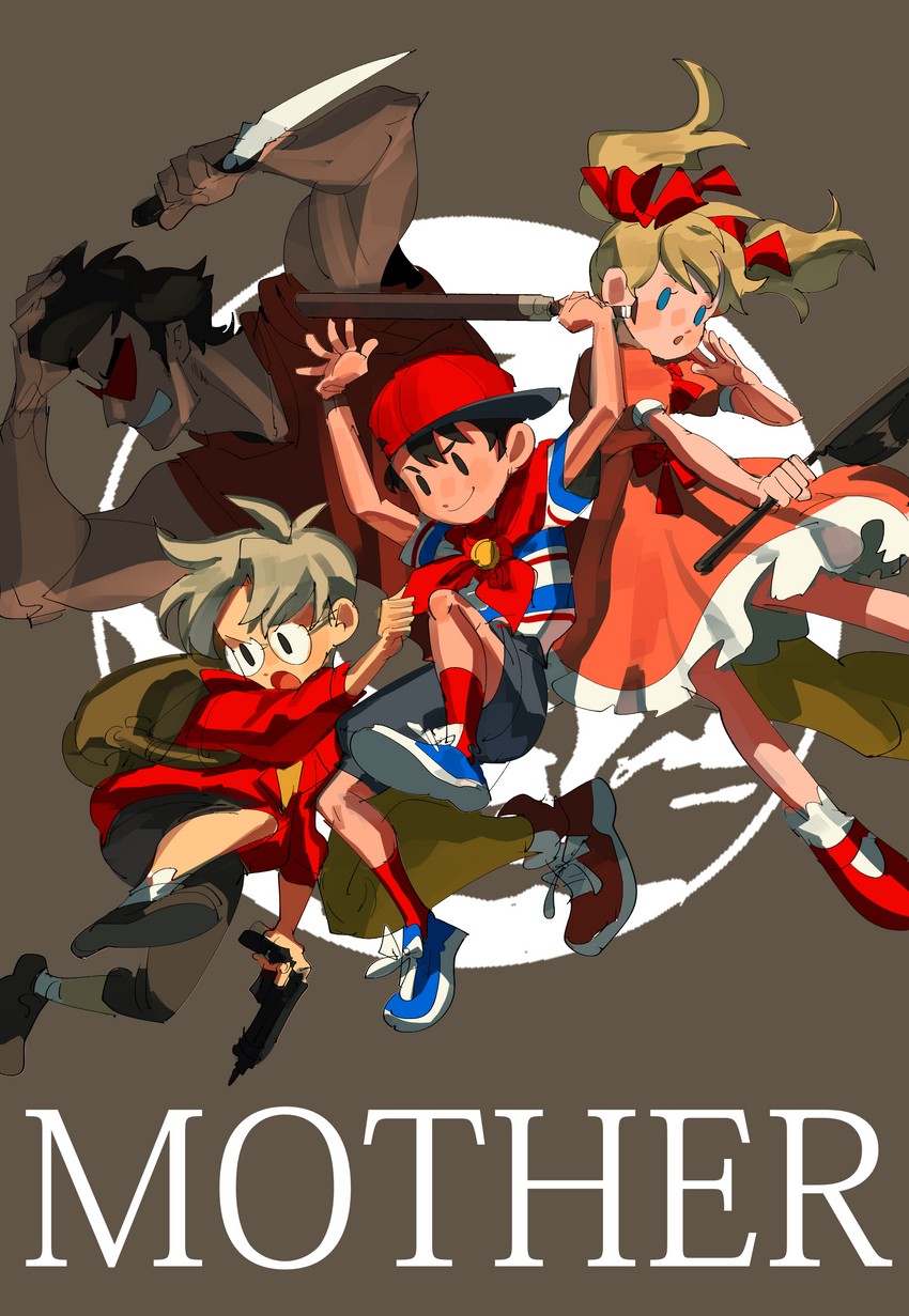 ninten, ana, lloyd, and teddy (mother and 1 more) drawn by kendy_(revolocities)