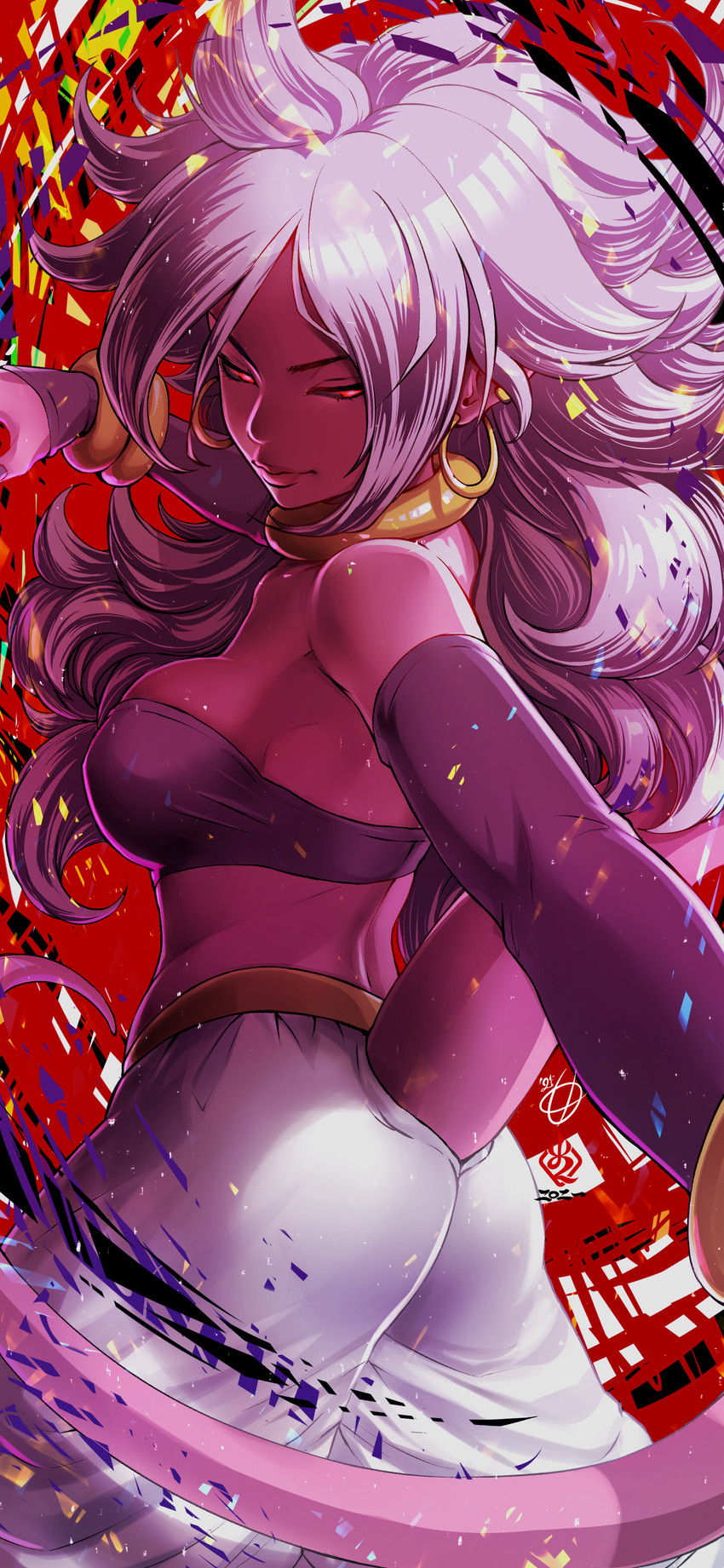 android 21 and majin android 21 (dragon ball and 1 more) drawn by kanchiyo
