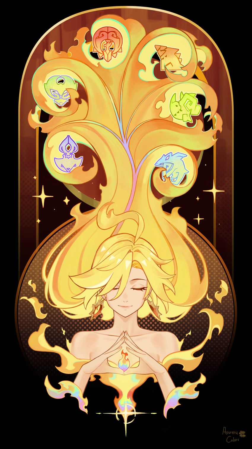 mavuika (genshin impact) drawn by afureru_colors