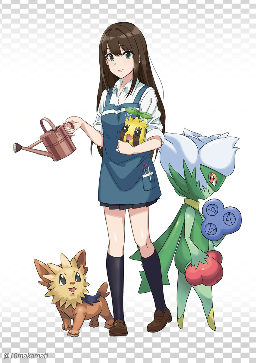 shibuya rin, roserade, sunkern, and lillipup (pokemon and 2 more) drawn by makamati