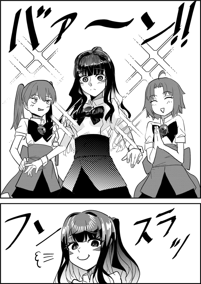 tenochtitlan, katsuragi chikagi, and hibino hibiki (fate and 1 more) drawn by mor_(morfowfow)