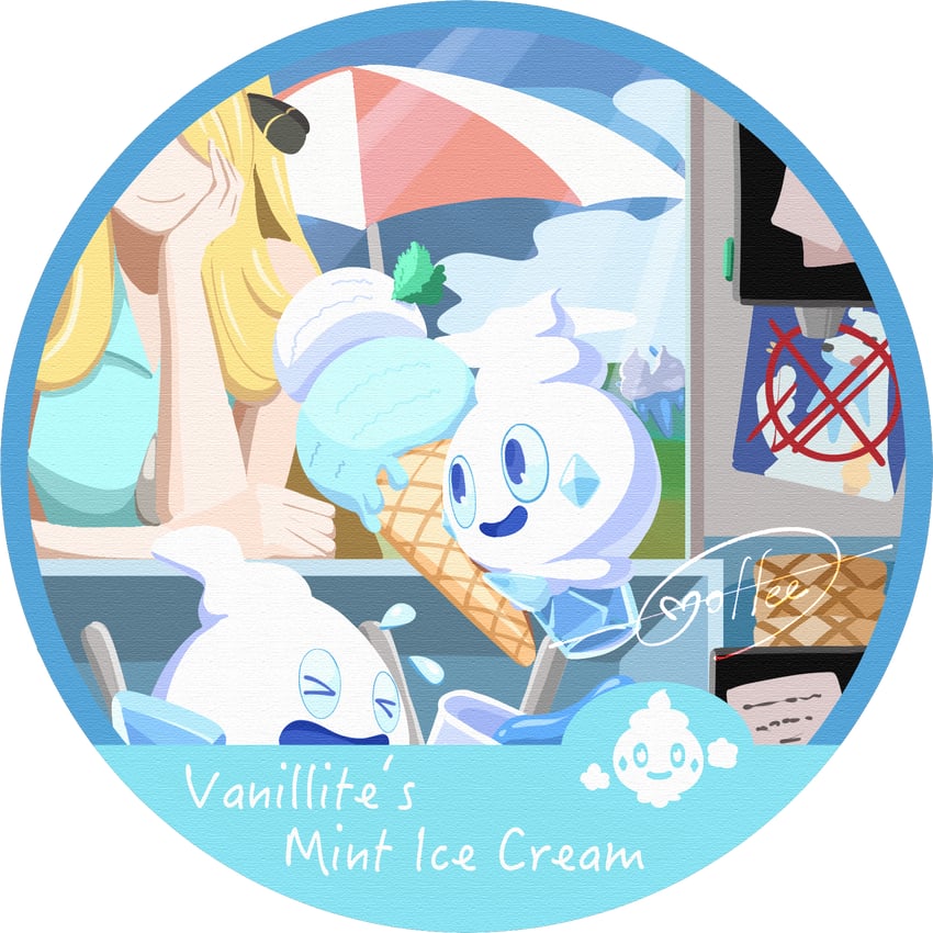 cynthia, vanillite, vanilluxe, vanillish, and beartic (pokemon and 1 more) drawn by cccacademia