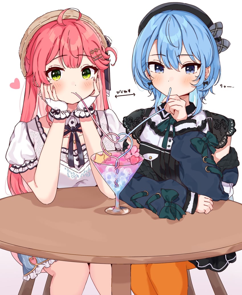 hoshimachi suisei and sakura miko (hololive) drawn by sakura_(sakura_suisaku)