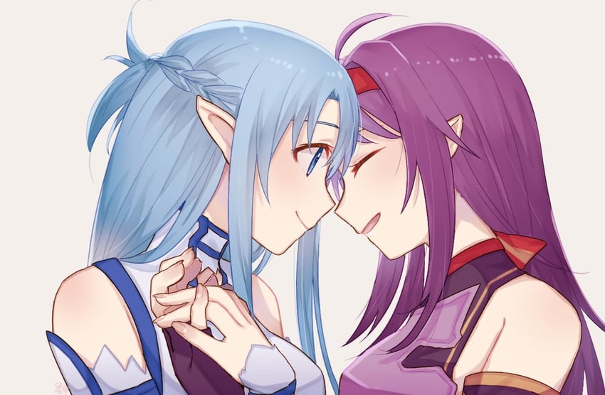 asuna and yuuki (sword art online) drawn by relative94