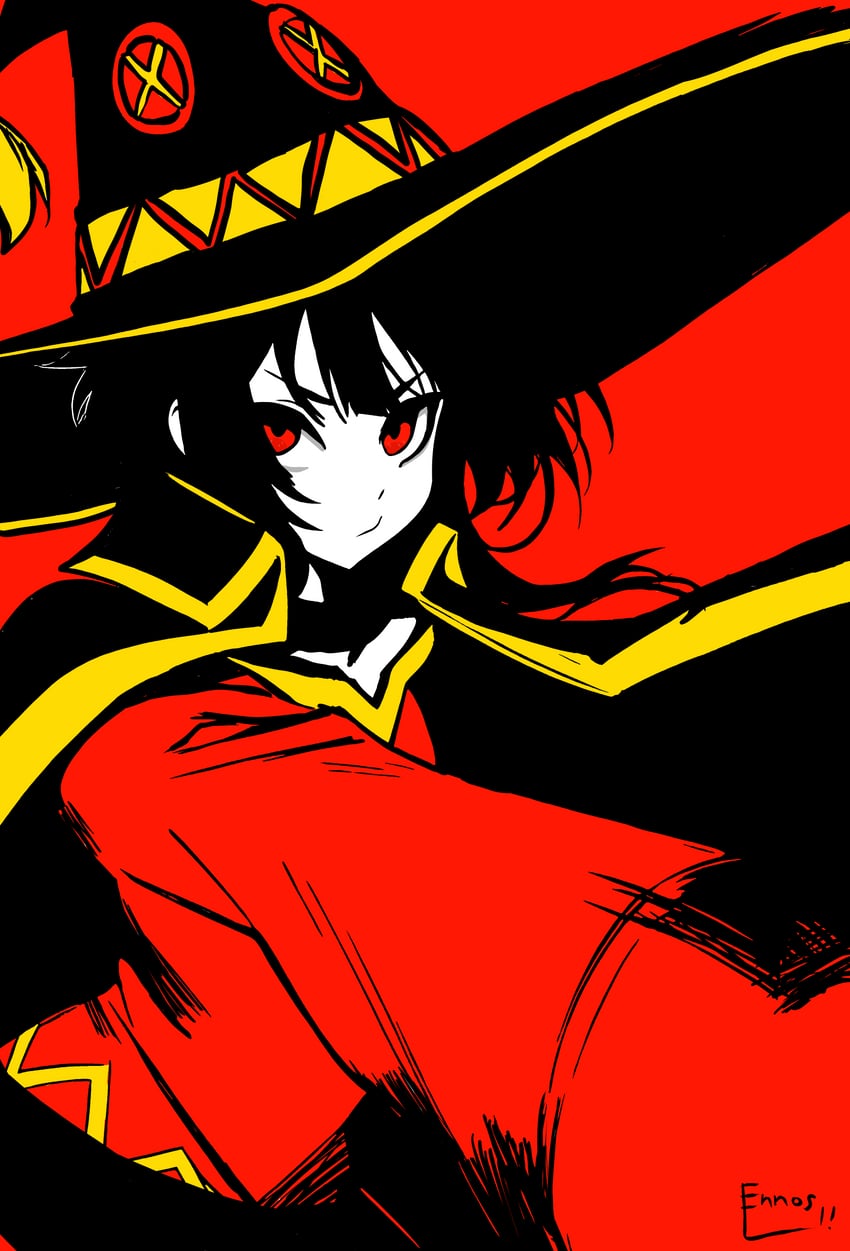 megumin (kono subarashii sekai ni shukufuku wo!) drawn by ennos_li