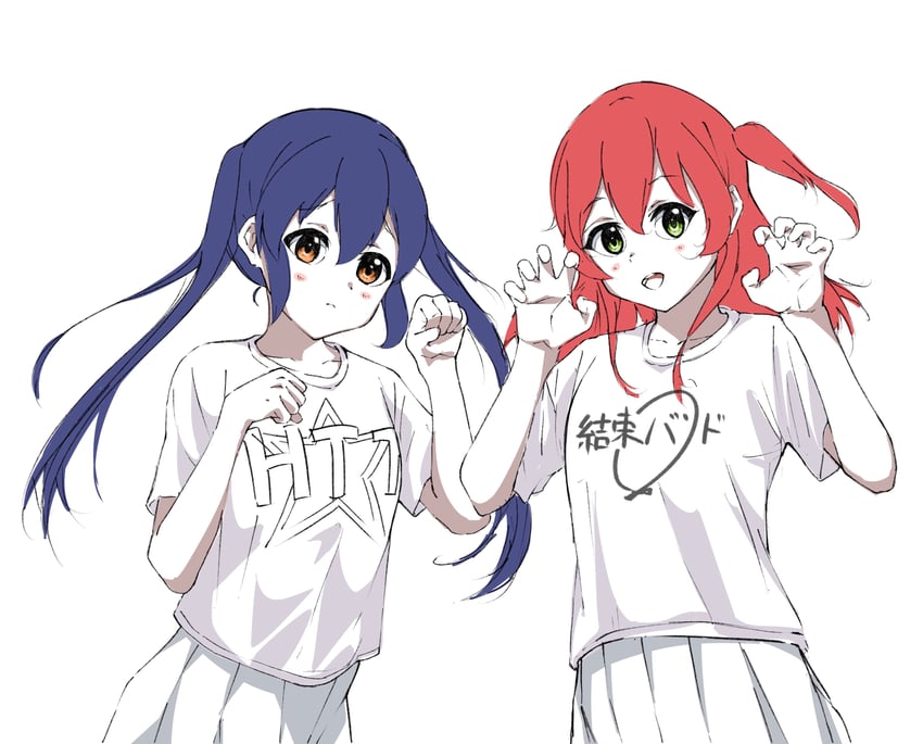 nakano azusa and kita ikuyo (k-on! and 1 more) drawn by yoneyone_ya