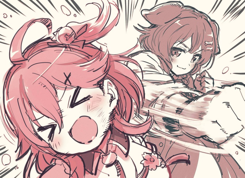 sakura miko and inugami korone (hololive) drawn by sakino_shingetsu