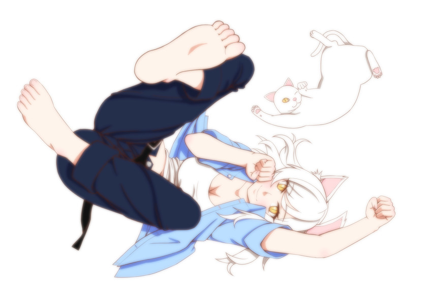 hanekawa tsubasa and black hanekawa (monogatari and 1 more) drawn by easy_(aqk7bdqt)