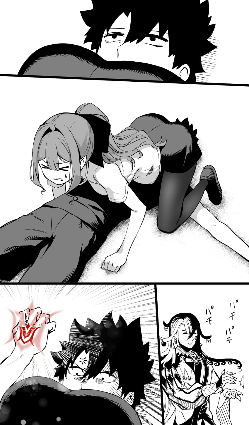 fujimaru ritsuka, baobhan sith, and ashiya douman (fate and 1 more) drawn by hirunagi