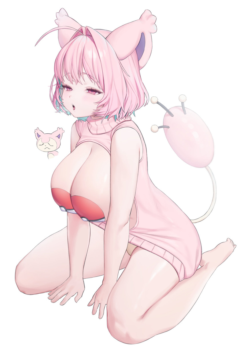 yumemi riamu and skitty (pokemon and 2 more) drawn by p00nipooni