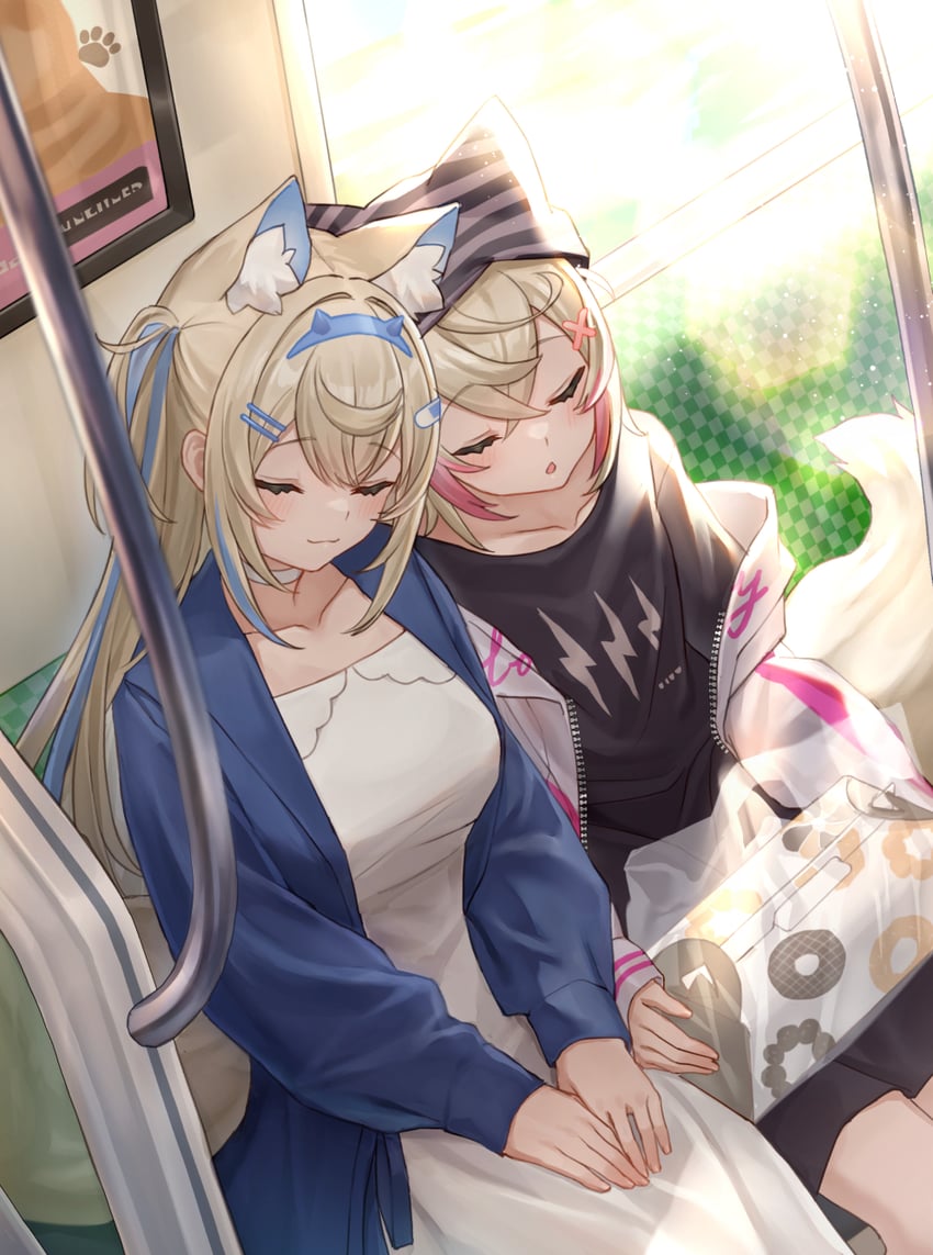fuwawa abyssgard and mococo abyssgard (hololive and 1 more) drawn by shikinagi