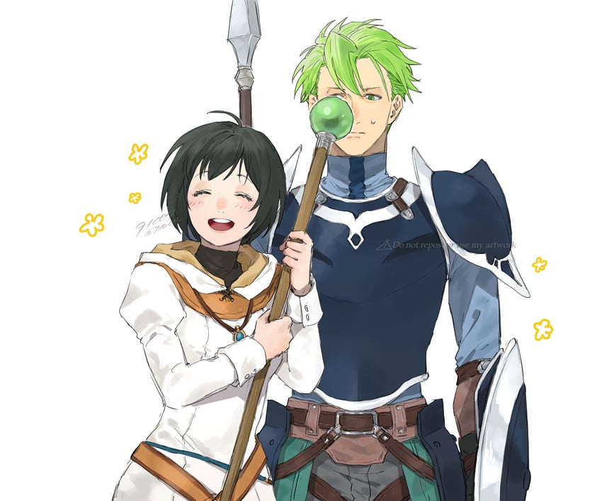 laura and aran (fire emblem and 1 more) drawn by 91007