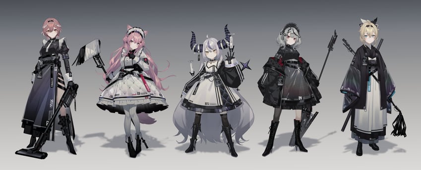 sakamata chloe, la+ darknesss, hakui koyori, kazama iroha, and takane lui (hololive) drawn by ishihara_(kuniyoshi)