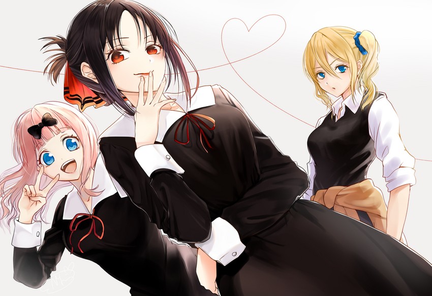 shinomiya kaguya, fujiwara chika, and hayasaka ai (kaguya-sama wa kokurasetai ~tensai-tachi no renai zunousen~) drawn by shinomy