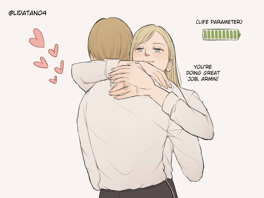 armin arlert and annie leonhart (shingeki no kyojin) drawn by lida_(lidalida04)