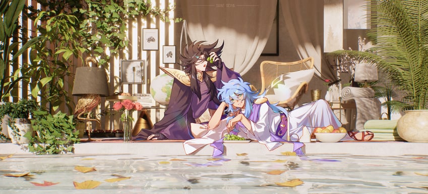 hades, poseidon, and julian solo (saint seiya) drawn by snowflake_(diodarja)