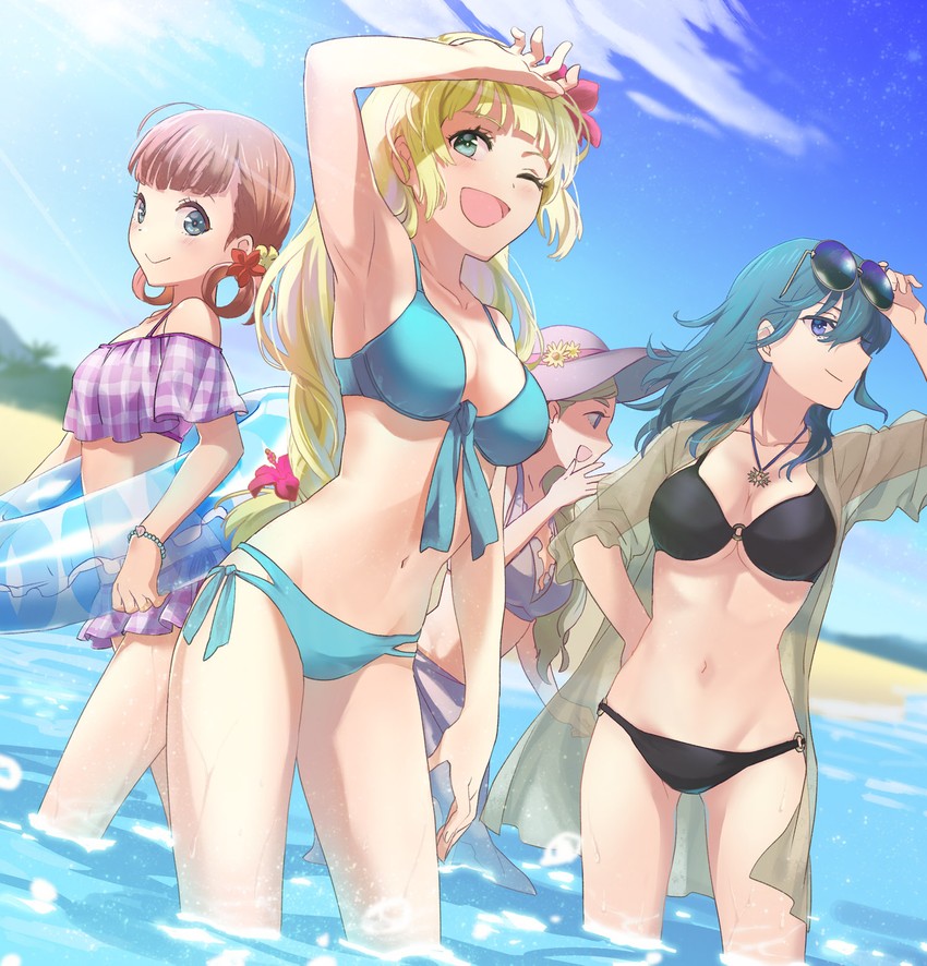 female byleth, ingrid brandl galatea, mercedes von martritz, and annette fantine dominic (fire emblem and 1 more) drawn by asao_(vc)