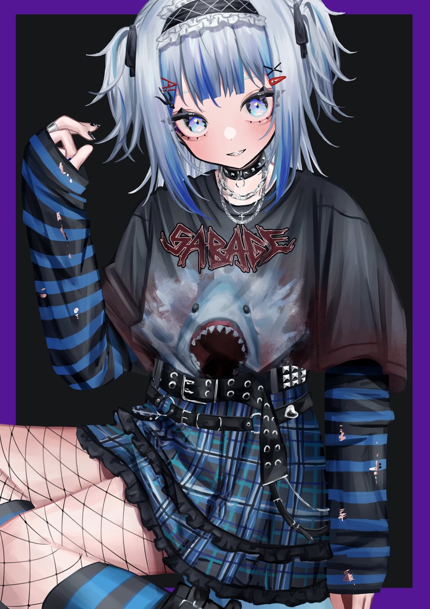 gawr gura (hololive and 1 more) drawn by magire_(mqgire)