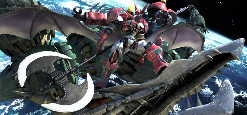 shin getter-1 and shin dragon (getter robo and 1 more) drawn by lys_(hao3191570)