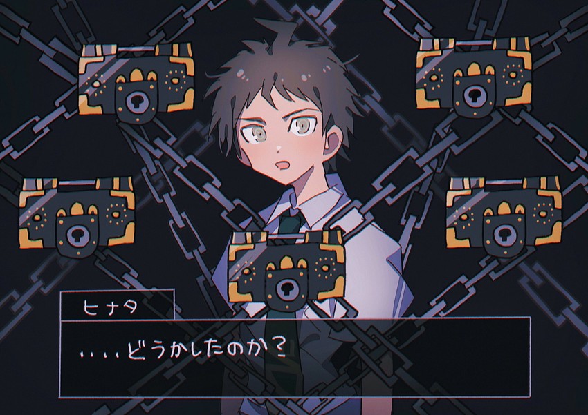 hinata hajime (danganronpa and 2 more) drawn by grgrton