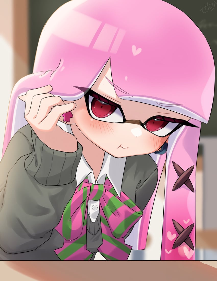 inkling player character and inkling girl (splatoon) drawn by amakusa_setoka