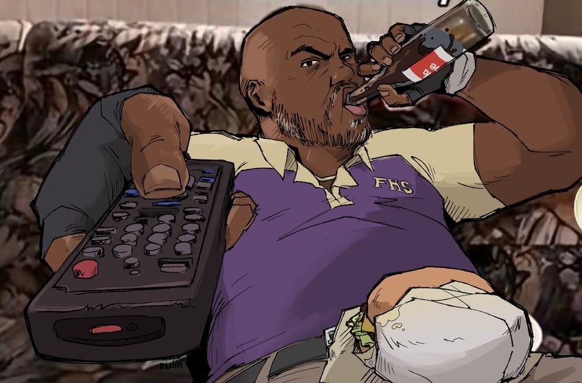 coach (left 4 dead and 1 more) drawn by ren_(notzenren)
